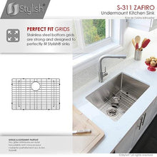 Load image into Gallery viewer, Zafiro 30 in Single Bowl Kitchen Sink, 16 Gauge Stainless Steel with Grid and Basket Strainer, by Stylish