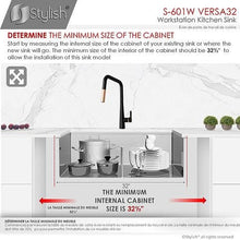 Load image into Gallery viewer, 32 inch Workstation Double Bowl Undermount 16 Gauge Stainless Steel Kitchen Sink with Built in Accessories, by Stylish S-601W Versa32