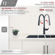 Load image into Gallery viewer, Single Handle Pull Down Kitchen Faucet - Matte Black Finish by Stylish K-137N