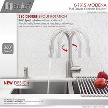Load image into Gallery viewer, Single Handle Pull Down Kitchen Faucet Stainless Steel Finish by Stylish