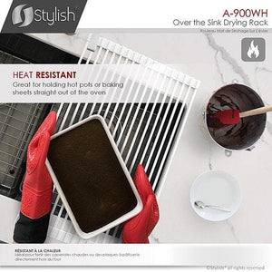 20 inch Over The Sink Roll-up Dish Drying Rack, Black by Stylish A-900BK