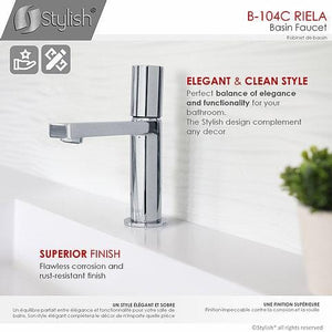 Toria Bathroom Faucet Single Handle Chrome Polished Finish by Stylish B-108C