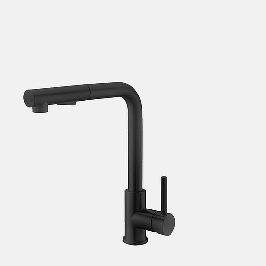 Single Handle Pull Down Kitchen Faucet - Matte Black Finish by Stylish K-130N