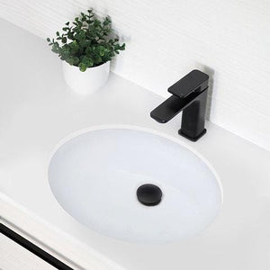 STYLISH 19 inch Oval Undermount Ceramic Bathroom Sink with 2 Overflow Finishes-P-206