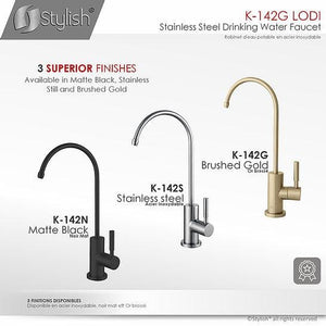 Single Handle Cold Water Tap - Brushed Gold Finish by Stylish K-142G