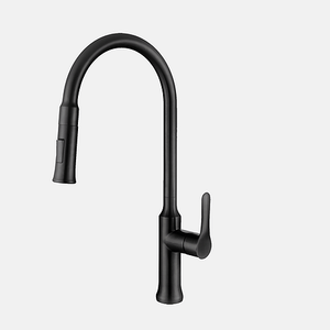 Single Handle Pull Down Kitchen Faucet - Matte Black Finish by Stylish K-137N
