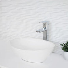 Load image into Gallery viewer, STYLISH 15 inch White Oval Ceramic Vessel Bathroom Sink - P-221