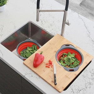 Over the Sink Large Cutting Board with Colander Set  by Stylish A-907