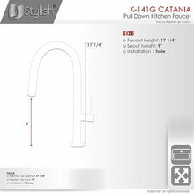 Load image into Gallery viewer, Catania Single Lever Handle Pull Down Deck Mounted Kitchen Faucet by Stylish - K-141N
