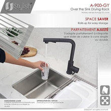 Load image into Gallery viewer, 20 inch Over The Sink Roll-up Dish Drying Rack, Black by Stylish A-900BK