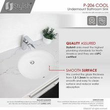 Load image into Gallery viewer, STYLISH 19 inch Oval Undermount Ceramic Bathroom Sink with 2 Overflow Finishes-P-206