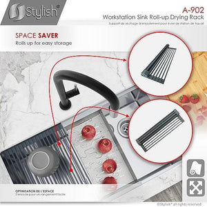 Workstation Sink Roll-Up Dish Drying Rack by Stylish A-902DG