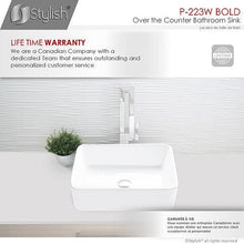 Load image into Gallery viewer, STYLISH® 18 inch Black Rectangular Ceramic Vessel Bathroom Sink-P-223N