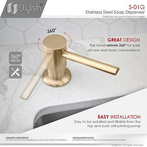 100% Stainless Steel Soap Dispenser by Stylish® S-01G