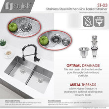 Load image into Gallery viewer, 3.5 Inch Stainless Steel Kitchen Sink Extra Deep Strainer with Removable Basket, Strainer Assembly by Stylish ST-03