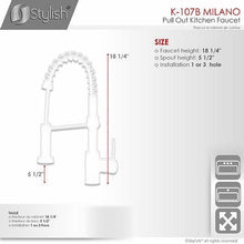 Load image into Gallery viewer, Single Handle Pull Down Kitchen Faucet - Brushed Nickel Finish by Stylish K-107B