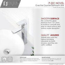 Load image into Gallery viewer, STYLISH 15 inch White Oval Ceramic Vessel Bathroom Sink - P-221