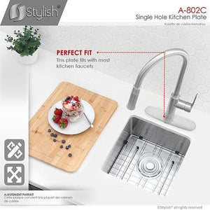 10" Kitchen Deck Plate Brushed Nickel Finish by Stylish A-802B