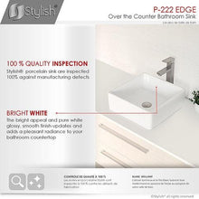 Load image into Gallery viewer, STYLISH 15 inch White Square Ceramic Vessel Bathroom Sink-P-222