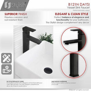 Daysi Bathroom Faucet Single Handle Brushed Nickel Finish by Stylish B-121B