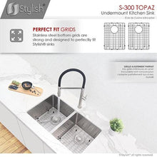 Load image into Gallery viewer, 28 in Double Bowl Kitchen Sink, 16 Gauge Stainless Steel with Grids and Basket Strainers, by Stylish S-300XG Topaz