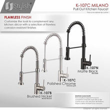 Load image into Gallery viewer, Single Handle Pull Down Kitchen Faucet - Brushed Nickel Finish by Stylish K-107B
