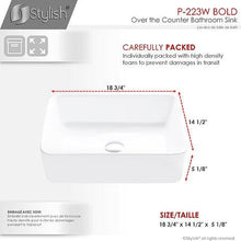 Load image into Gallery viewer, STYLISH® 18 inch Black Rectangular Ceramic Vessel Bathroom Sink-P-223N