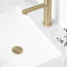 Load image into Gallery viewer, Stainless Steel Bathroom Sink Pop-Up Drain with Overflow Brushed Gold Finish by Stylish D-700G