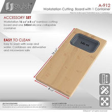 Load image into Gallery viewer, Workstation Cutting Board with 1 Container by Stylish A-912