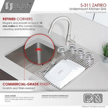 Load image into Gallery viewer, Zafiro 30 in Single Bowl Kitchen Sink, 16 Gauge Stainless Steel with Grid and Basket Strainer, by Stylish