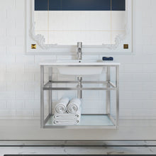 Load image into Gallery viewer, Pierre 30 Single, Open Shelf, Matte Black Metal Frame Bathroom Vanity