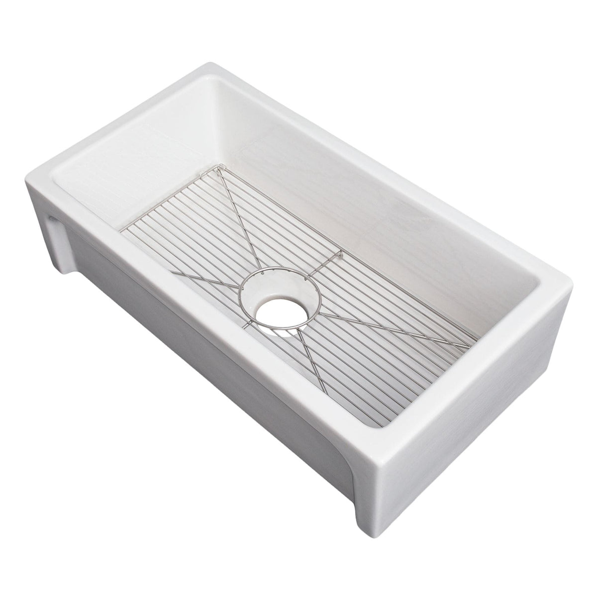 ZLINE Turin Farmhouse Reversible Fireclay Sink in White Gloss - FRC511 ...