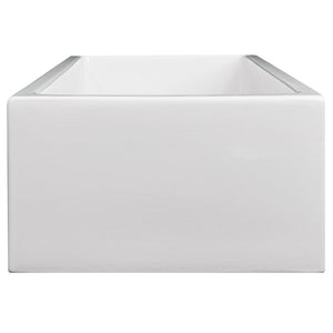 ZLINE Turin Farmhouse Reversible Fireclay Sink in White Gloss - FRC5117-WH-30
