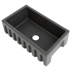 ZLINE Venice Farmhouse Reversible Fireclay Sink in Charcoal - FRC5119-CL-30