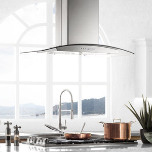 ZLINE Island Mount Range Hood in Stainless Steel & Glass