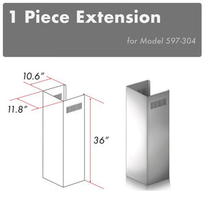 ZLINE 1-36" Chimney Extension for 9 ft. to 10 ft. Ceilings
