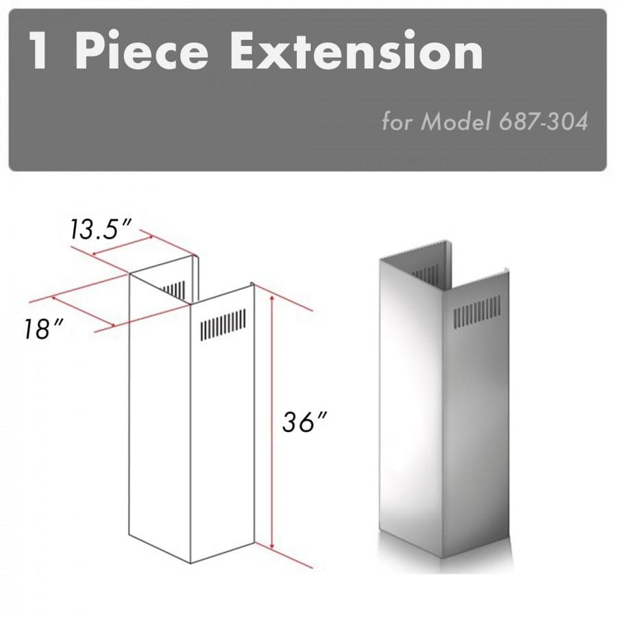 ZLINE 1-36 in. Chimney Extension for 9 ft. to 10 ft. Ceilings (1PCEXT-687-304)