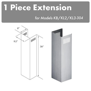 ZLINE 1-36 in. Chimney Extension for 9 ft. to 10 ft. Ceilings (1PCEXT-KB/KL2/KL3-304)