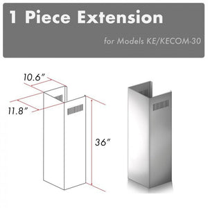 ZLINE 1-36 in. Chimney Extension for 9 ft. to 10 ft. Ceilings (1PCEXT-KE/KECOM-30)
