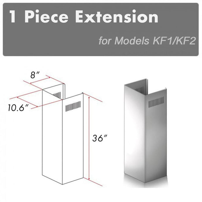 ZLINE 1-36 in. Chimney Extension for 9 ft. to 10 ft. Ceilings (1PCEXT-KF1)