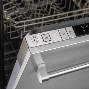 ZLINE 18" Top Control Dishwasher with Stainless Steel Tub and Modern Style Handle