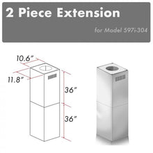 Load image into Gallery viewer, ZLINE 2-36 in. Chimney Extensions for 10 ft. to 12 ft. Ceilings (2PCEXT-GL14i)