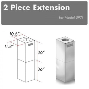 ZLINE 2-36 in. Chimney Extensions for 10 ft. to 12 ft. Ceilings (2PCEXT-597i)