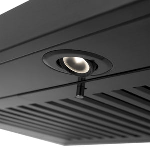 ZLINE Convertible Vent Wall Mount Range Hood in Black Stainless Steel with Crown Molding