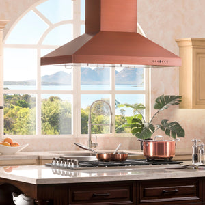 ZLINE 36" Designer Series Copper Island Mount Range Hood