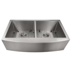 ZLINE 36" Niseko Farmhouse Apron Mount Double Bowl Sink