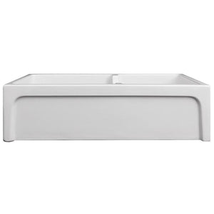 ZLINE 36" Palermo Farmhouse Reversible Fireclay Sink in White Gloss