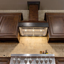 Load image into Gallery viewer, ZLINE 36&quot; Wooden Wall Mount Range Hood in Antigua and Walnut - Includes Dual Remote Motor