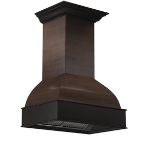 ZLINE 36" Wooden Wall Mount Range Hood in Antigua and Walnut - Includes Dual Remote Motor