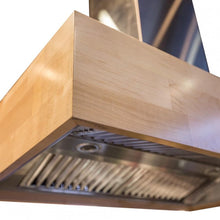 Load image into Gallery viewer, ZLINE Dual Remote Blower Designer Series Wooden Island Mount Range Hood in Butcher Block